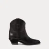 Polo Ralph Lauren Jayme Burnished Calfskin Bootie In Black