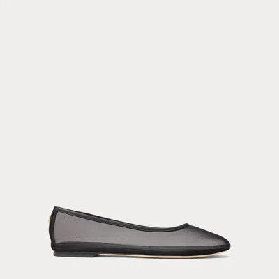Ralph Lauren Jayna Leather-trim Mesh Flat In Multi