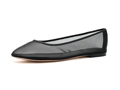 Ralph Lauren Jayna Leather-trim Mesh Flats In Black