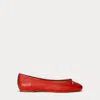 Ralph Lauren Jayna Nappa Leather Flat