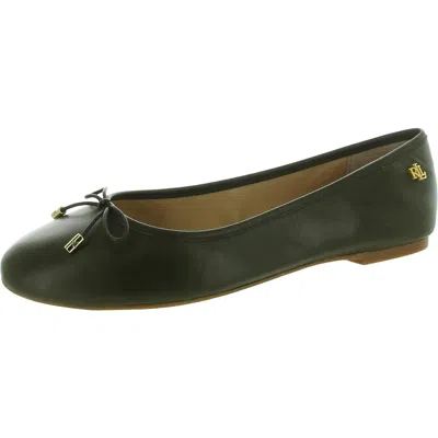 Ralph Lauren Jayna Womens Leather Round Toe Ballet Flats In Green