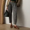 Ralph Lauren Jeanne Wool-blend Herringbone Pant In Gray