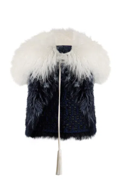 Ralph Lauren Jenifer Shearling Vest In Multi