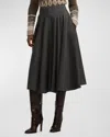 RALPH LAUREN JENNINE WOOL FLANNEL SKIRT