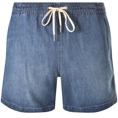 Ralph Lauren Jersey Denim Shorts Blue