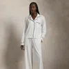 Polo Ralph Lauren Long-sleeve Jersey Pajama Set In White Cloud