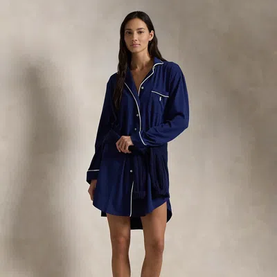 Polo Ralph Lauren Jersey Sleep Shirt In Navy