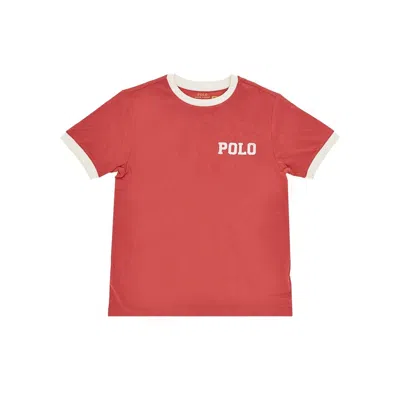 Ralph Lauren Jersey T-shirt With Logo Embroidery Kids In Red