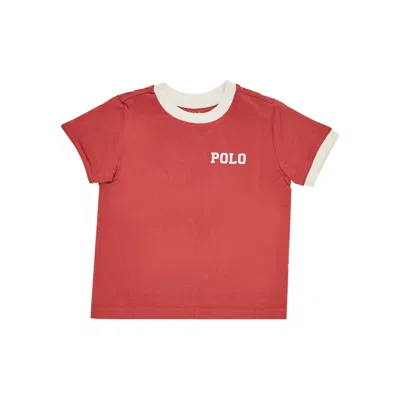 Ralph Lauren Jersey T-shirt With Logo Embroidery Kids In Red