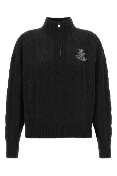 Ralph Lauren Jewel Logo Sweater In Black