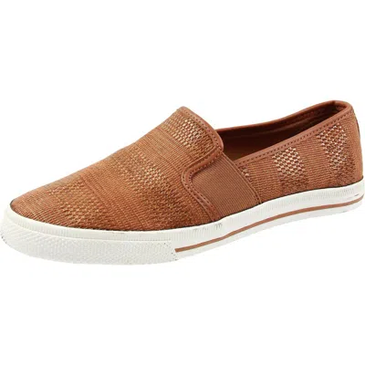 Ralph Lauren Jinny Womens Faux Leather Slip-on Sneakers In Brown