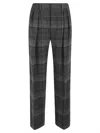 Ralph Lauren Jody Plaid Wool Pleated Wide-leg Pants In Black