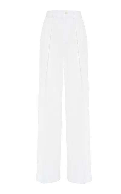 Ralph Lauren Jody Mid-rise Cotton Straight-leg Pants In White