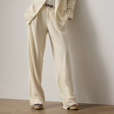 Ralph Lauren Jody Striped Wool Pant In White