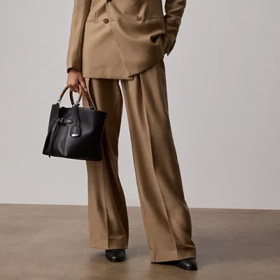 Ralph Lauren Jody Wool Gabardine Pant In Brown