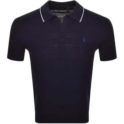 Ralph Lauren Johnny Knit Polo T Shirt Navy