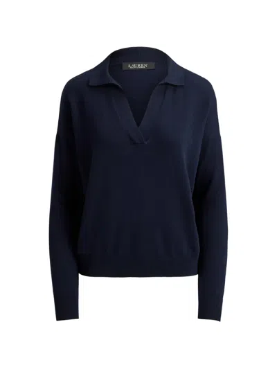 Ralph Lauren Johnny-collar Embroidered-logo Sweater In Brown