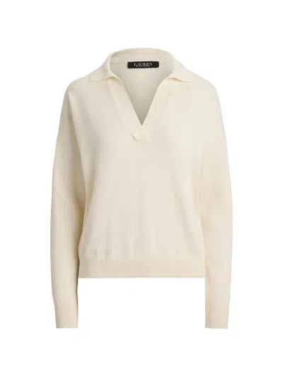 Ralph Lauren Johnny-collar Relaxed-fit Sweater In Neutral