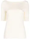 Ralph Lauren Judy Boat-neck T-shirt In Nude