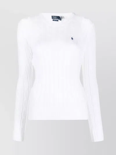 Ralph Lauren Julianna Crew Neck Preppy Knitwear In White