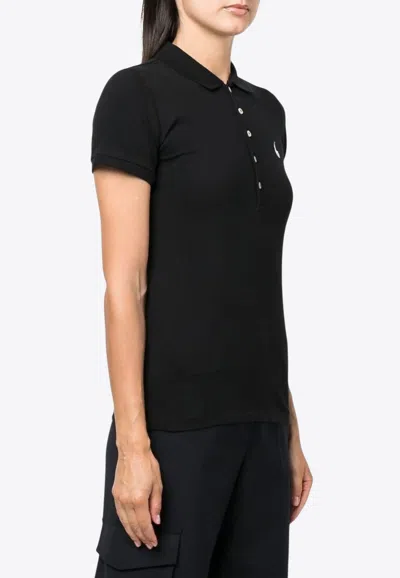 Ralph Lauren Julie Logo-embroidered Polo T-shirt In Black