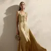Polo Ralph Lauren Julie Silk Charmeuse Evening Dress In Lux Tan