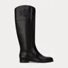 Ralph Lauren Justine Ii Burnished Leather Riding Boot In Black