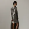 Ralph Lauren Kacey Mélange Cashmere Wrap Coat In Gray