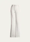 Polo Ralph Lauren Kaida Mid-rise White Denim Bootcut Jeans In Chic White