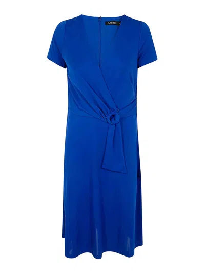 Ralph Lauren Karlee Short Sleeve Day Dress In Blue