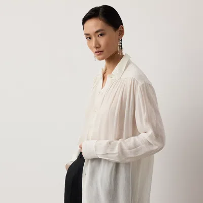 Ralph Lauren Karmen Linen Voile Shirt In Cream In White