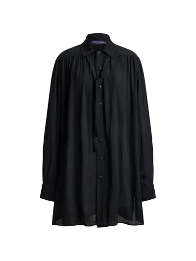 Ralph Lauren Karmen Satin Shirt In Black