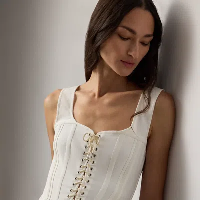 Ralph Lauren Kat Cotton-blend Corset Top In White