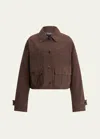Polo Ralph Lauren Katie Cotton-blend Wading Jacket In Brown