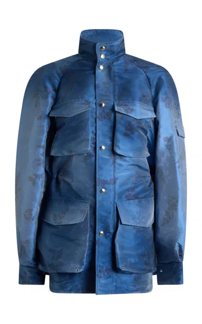 Ralph Lauren Kaylana Patch Pocket Jacquard Jacket In Blue