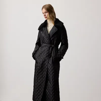 Ralph Lauren Kayleigh Quilted Twill Coat In Black