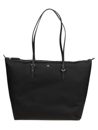 Ralph Lauren Keaton 31 Large Recycled Nylon Tote In Black