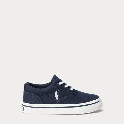 Ralph Lauren Kids' Keaton Canvas Sneaker In Navy In Blue