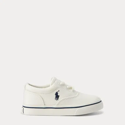 Polo Ralph Lauren Kids' Keaton Canvas Trainer In Cream