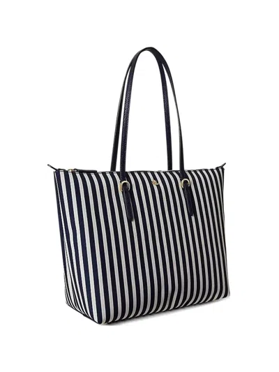 Ralph Lauren Keaton Striped Tote Bag In Blue