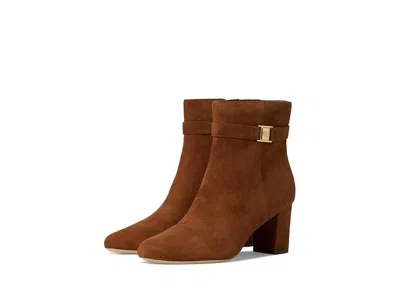 Ralph Lauren Kellie Suede Bootie Heel In Brown