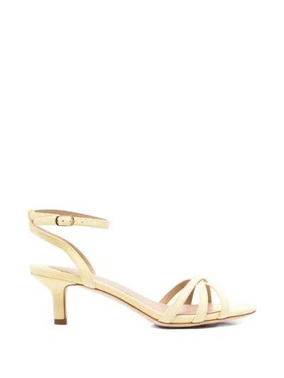 Ralph Lauren Kendyl Crossover-strap Suede Sandals In Neutral