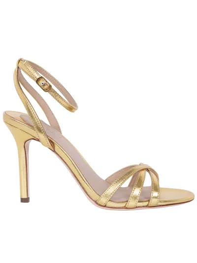 Ralph Lauren Kendyl Metallic-effect Strappy Sandals In Gold