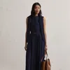 Polo Ralph Lauren Kennedi Linen Sleeveless Day Dress In Lux Navy