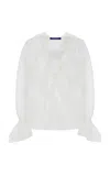 Ralph Lauren Kensley Ruffled Cotton-silk Top