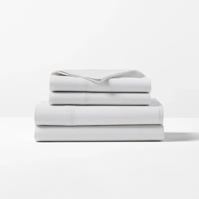 Ralph Lauren Kent Cotton-linen Sheet Set In Light Grey In White