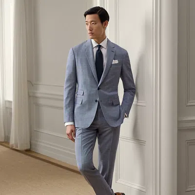 Ralph Lauren Kent Hand-tailored Glen Plaid Suit In Navy Multi