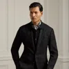 Ralph Lauren Kent Hand-tailored Herringbone Jacket In Black