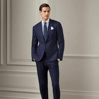 Ralph Lauren Kent Hand-tailored Pinstripe Suit In Bright Navy/grey