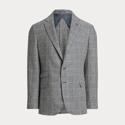 RALPH LAUREN KENT HAND-TAILORED PLAID LINEN JACKET
